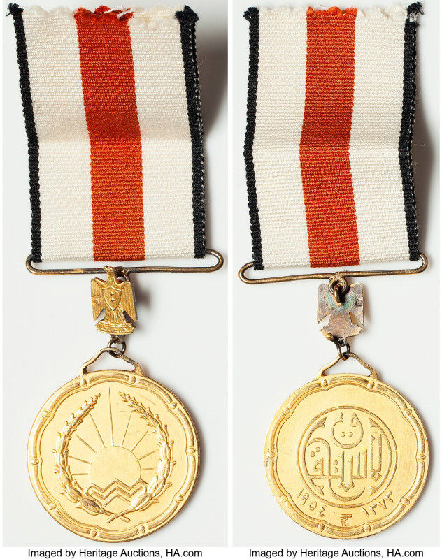 Republic "Merit Class 2" gold-plated silver Medal 1954-Dated (Instituted 1953) A...