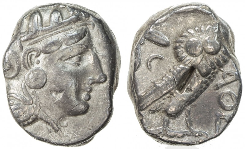 ATHENS: ca. 393-300 BC, AR tetradrachm (16.95g), S-2537, head of Athena, eye in ...