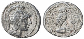 ATHENS: New style series, 166-57 BC, AR tetradrachm (16.55g), S-2555, head of Athena, eye in true profile, wearing crested helmet // owl standing on a...