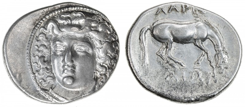 LARISSA: ca. 350-325 BC, AR drachm (6.07g), S-2124, head of nymph Larissa three-...