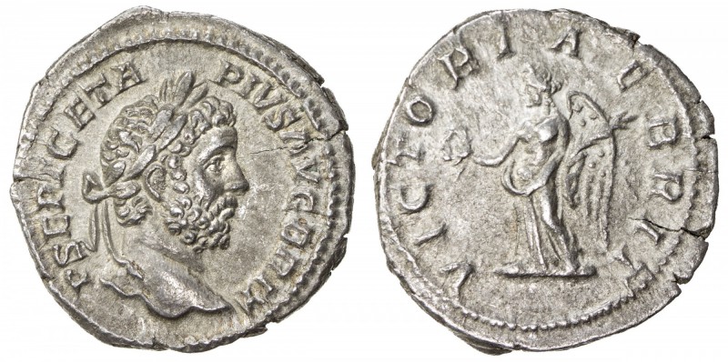 ROMAN EMPIRE: Geta, 209-212 AD, AR denarius (2.86g), Rome (210), S-7254, VICTORI...