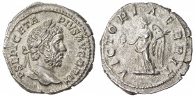 ROMAN EMPIRE: Geta, 209-212 AD, AR denarius (2.86g), Rome (210), S-7254, VICTORIA E BRIT, Victoria standing left, holding wreath & palm branch, bold s...