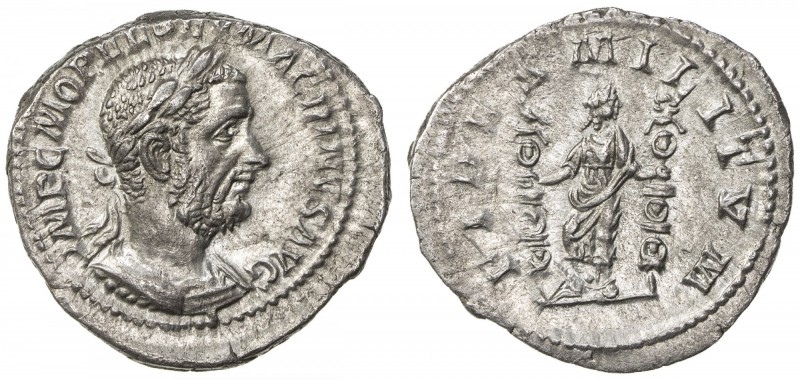 ROMAN EMPIRE: Macrinus, 217-218 AD, AR denarius (2.66g), Rome (217-218), S-7335,...