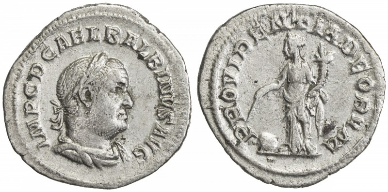 ROMAN EMPIRE: Balbinus, 238 AD, AR denarius (2.47g), Rome, S-8490, Providentia s...