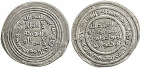 UMAYYAD: 'Abd al-Malik, 685-705, AR dirham (2.72g), al-Kufa, AH80, A-126, Klat-541, choice VF.