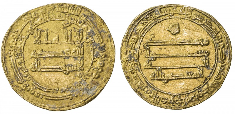 ABBASID: al Mu'tasim, 833-842, AV dinar (4.13g), Misr, AH224, A-225, couple mino...