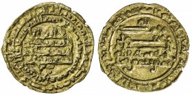 TULUNID: Khumarawayh, 884-896, AV dinar (3.04g), al-Rafiqa, AH273, A-664.1, Bernardi-193Hn, small flan, VF-EF.