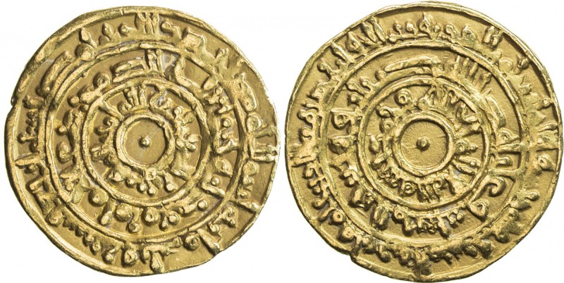 FATIMID: al-Mu'izz, 953-975, AV dinar (4.10g), Misr, AH364, A-697.1, bold VF.