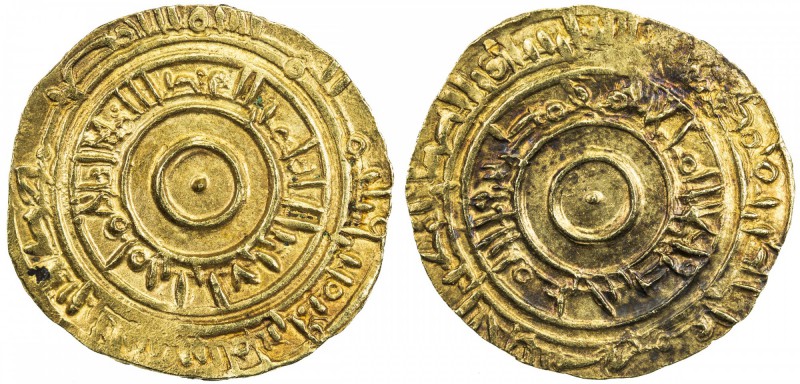 FATIMID: al-'Aziz, 975-996, AV dinar (4.07g), Fâs (=Fèz), AH382, A-703, Nicol-66...