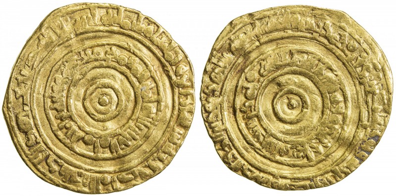 FATIMID: al-'Aziz, 975-996, AV dinar (4.02g), al-Mansuriya, AH384, A-703, Nicol-...