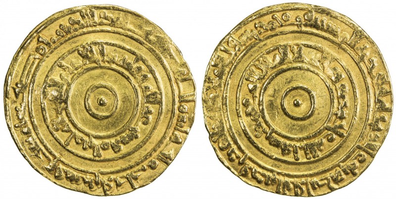 FATIMID: al-'Aziz, 975-996, AV dinar (4.14g), Misr, AH367, A-703, Nicol-701, ful...