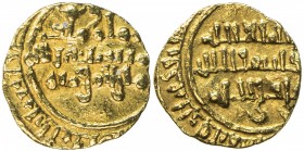 FATIMID: al-Mustansir, 1036-1094, AV ¼ dinar (0.75g), NM, DM, A-721, mint is unclear, but probably Sur, VF.