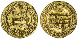 ABBASID OF YEMEN: al-Mu'tamid, 870-892, AV dinar mutawwaq (2.93g), San'a, AH259, A-1055, without any additional names, very light traces of what might...