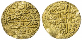 OTTOMAN EMPIRE: Murad III, 1574-1595, AV sultani (3.53g), Sidrekapsi, AH982, A-1332.1, slightly uneven surfaces, VF-EF.