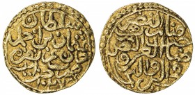 OTTOMAN EMPIRE: Osman II, 1618-1622, AV sultani (3.41g), Jaza’ir (Cezayir), AH1027, A-1358, very rare subtype, with the reverse legend darib al-nadr w...
