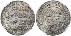 ALGIERS: Mahmud II, 1809-1830, AR budju, Jaza'ir, AH1239, KM-68, fabulous example, fully lustrous, NGC graded MS65.