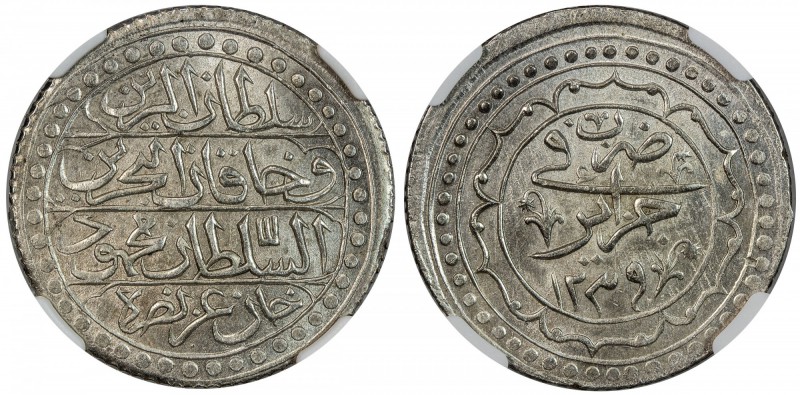 ALGIERS: Mahmud II, 1809-1830, AR budju, Jaza'ir, AH1239, KM-68, a lovely exampl...