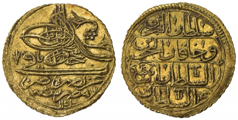 EGYPT: Mahmud I, 1730-1754, AV zeri mahbub (2.60g), Misr, AH1143, KM-86, initial...