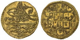 EGYPT: Mahmud I, 1730-1754, AV zeri mahbub (2.60g), Misr, AH1143, KM-86, initial #12 (small version), bold strike, AU.