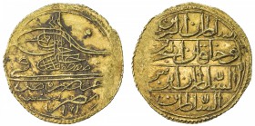 EGYPT: Mustafa III, 1757-1774, AV zeri mahbub (2.59g), Misr, AH1171, KM-105.1, intiial #8, AU.