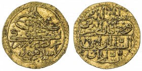 TURKEY: Selim III, 1789-1807, AV zeri mahbub (2.37g), Islambul, 1203 year 19, KM-523, last date of this type and very rare, UNC, RR.