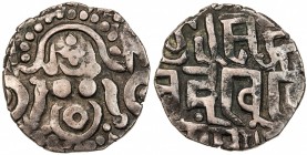 GHORID: Mu'izz al-Din Muhammad, 1171-1206, AV dinar (4.02g), NM, ND, A-1764.1, G-D5, Lakshmi obverse, naming Mu'izz al-Din alone in Nagari legend on r...