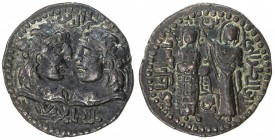 ARTUQIDS OF MARDIN: Alpi, 1152-1176, AE dirham (15.57g), NM, ND, A-1827.3, SS-28, two long-haired busts facing on obverse, Virgin Mary crowning the By...