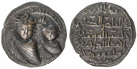 ARTUQIDS OF MARDIN: Il-Ghazi II, 1176-1184, AE dirham (13.88g), NM, AH57x, A-1828.2, SS-32, large & small draped busts facing, VF-EF. The bottom three...
