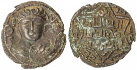 ARTUQIDS OF MARDIN: Yuluq Arslan, 1184-1201, AE dirham (11.39g), NM, AH584, A-1829.1, diademed bust facing, no stars flanking the bust, citing the Ayy...