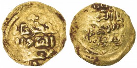 GREAT MONGOLS: Chingiz Khan, 1206-1227, AV dinar (1.82g), Bukhara, DM, A-1964, SNAT-XVa:267, Zeno-5001, citing Chingiz Khan by name: obverse legend ch...