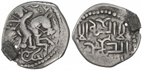 GREAT MONGOLS: Töregene, 1241-1246, AR dirham (2.62g), NM, ND, A-1976, horseman right, turned back and firing an arrow to the left, without any animal...