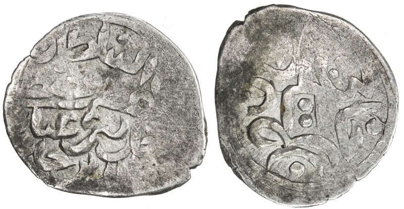 GOLDEN HORDE: Mustafa Khan, 1440s, AR dirham (0.62g), Hajji Tarkhan, ND, A-2062,...