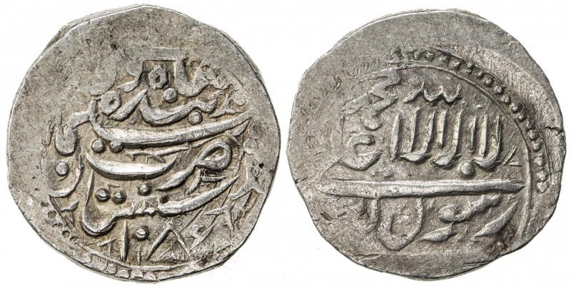 SAFAVID: Sulayman I, 1668-1694, AR abbasi (7.24g), Badakhshan, AH1087, A-2660, l...