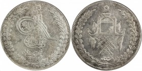 AFGHANISTAN: Abdurrahman, 1880-1901, AR 5 rupees, Kabul, AH1316, KM-826, bold strike, with many traces of original luster, NGC graded AU55.