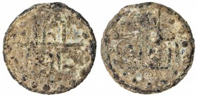 BRUNEI: Anonymous, 18th-19th century, small tin pitis (1.38g), SS-22, text only, al-sultan / al-'adil, wth the "d" right of the word al-'adil // malik...