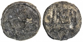 BRUNEI: Anonymous, 18th-19th century, small tin pitis (1.84g), SS-27Avar, linked quatrefoil, dot in center // single word al-'adil with the "d" below,...