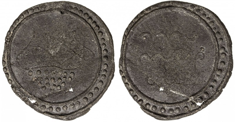 TENASSERIM-PEGU: Anonymous, 17th-18th century, cast large tin coin (33.81g), Rob...