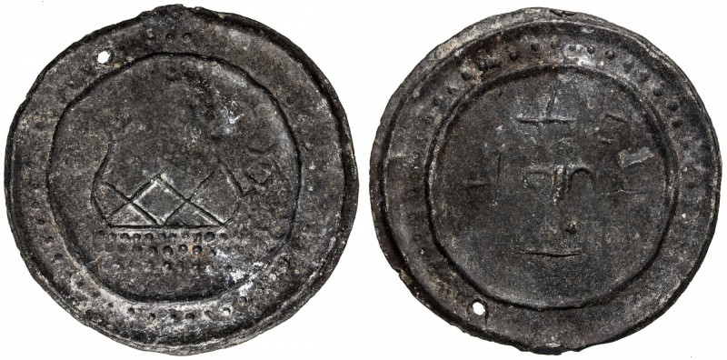 TENASSERIM-PEGU: Anonymous, 17th-18th century, cast large tin coin (41.10g), Rob...