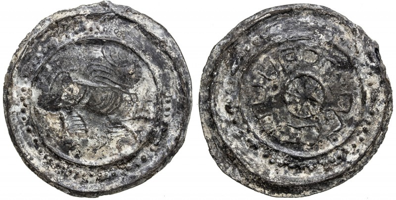 TENASSERIM-PEGU: Anonymous, 17th-18th century, cast large tin coin (41.02g), Rob...