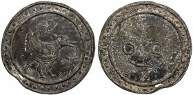 TENASSERIM-PEGU: Anonymous, 17th-18th century, cast large tin coin (47.36g), Robinson—, Phayre-Plate III.3 (obverse only), 69mm, mythical hintha bird ...