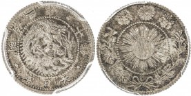 JAPAN: Meiji, 1868-1912, AR 10 sen, year 3 (1870), Y-2, JNDA-01-23, PCGS graded MS63.