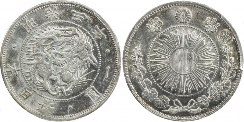 JAPAN: Meiji, 1868-1912, AR yen, year 3 (1870), Y-28, type I with gin countersta...
