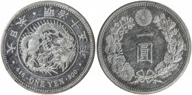 JAPAN: Meiji, 1868-1912, AR yen, year 15 (1882), Y-A25.2, prooflike fields, surface hairlines, AU.