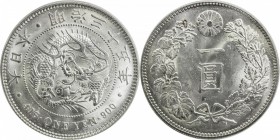 JAPAN: Meiji, 1868-1912, AR yen, year 35 (1902), Y-A25.2, PCGS graded MS63.