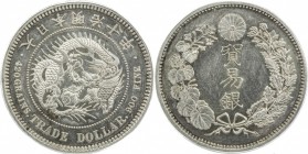 JAPAN: Meiji, 1868-1912, AR trade dollar, year 10 (1877), Y-14, JNDA-01-12, cleaned, PCGS graded UNC details.