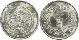 JAPAN: Taisho, 1912-1926, AR yen, year 3 (1914), Y-38, PCGS graded MS64.