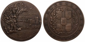 JAPAN: Taisho, 1912-1926, AE medal, year 8 (1919), 55mm, Commemorating the Treaty of Versailles ending World War I, Allegorical representation of Peac...
