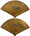 JAPAN: Taisho, 1912-1926, AE medal, year 14 (1925), 91x55mm, medal commemorating the Emperor Taisho's Silver (25th) Wedding Anniversary, two birds ato...