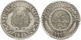 LEBANON: French Mandate, ½ piastre, 1936, KM-9, Lec-5, PCGS graded MS67.