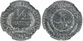 LEBANON: zinc ½ piastre, 1941, KM-9a, NGC graded MS63.